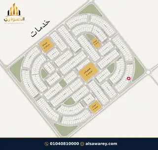 أرض - تم التخصيص 276 م² — مدينة العبور الجديدة، الحي الثامن، مجاورة 6 — موقع القطعة على المخطط — 1