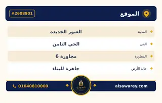 أرض - تم التخصيص 276 م² — مدينة العبور الجديدة، الحي الثامن، مجاورة 6 — صورة العرض — 4
