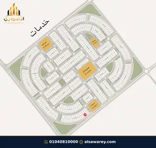 أرض - تم التخصيص 276 م² — مدينة العبور الجديدة، الحي الثامن، مجاورة 6 — موقع القطعة على المخطط — 1