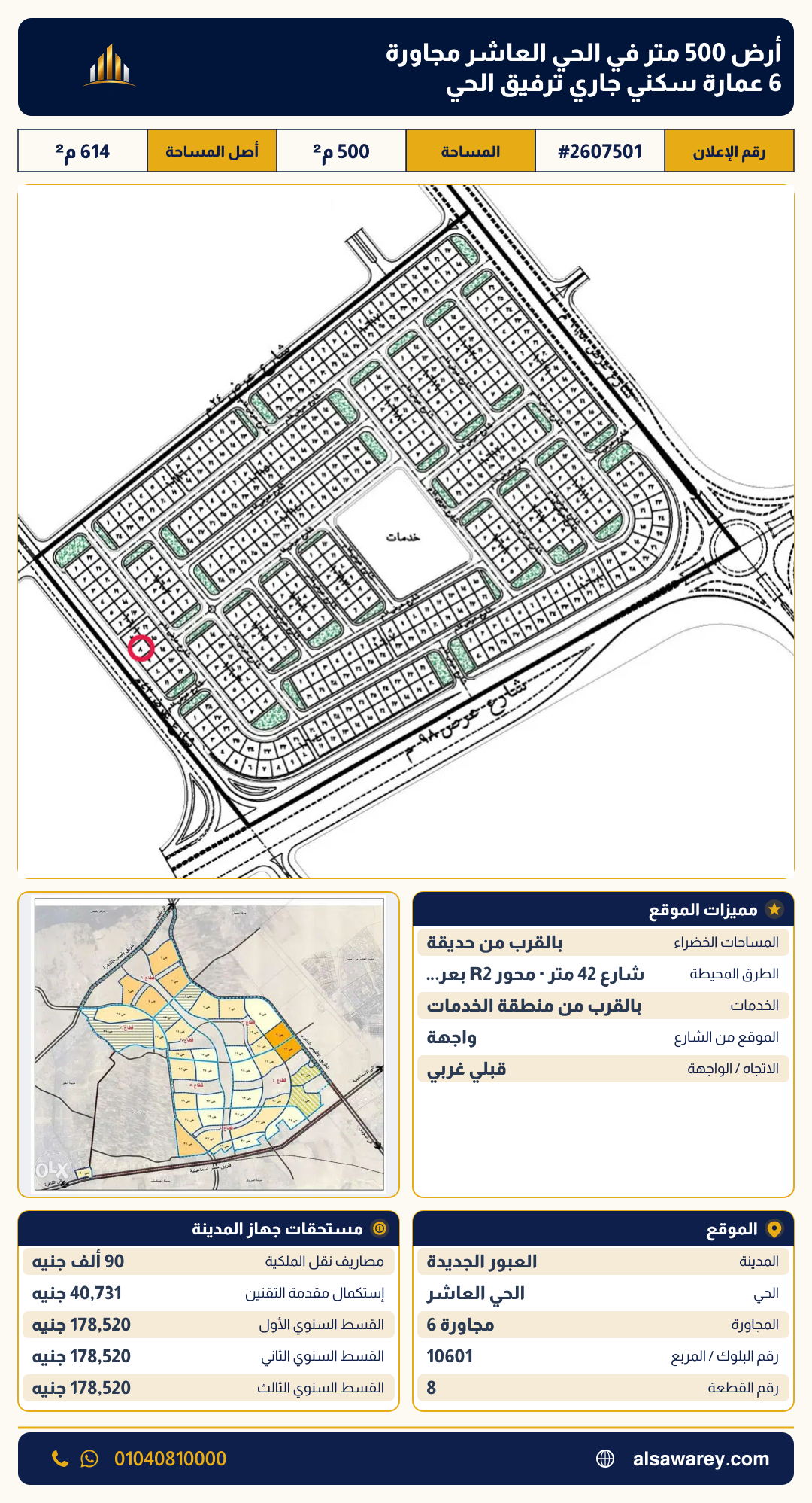 أرض - تم التخصيص — مدينة العبور الجديدة، الحي العاشر، مجاورة 6 — صورة العرض — 2