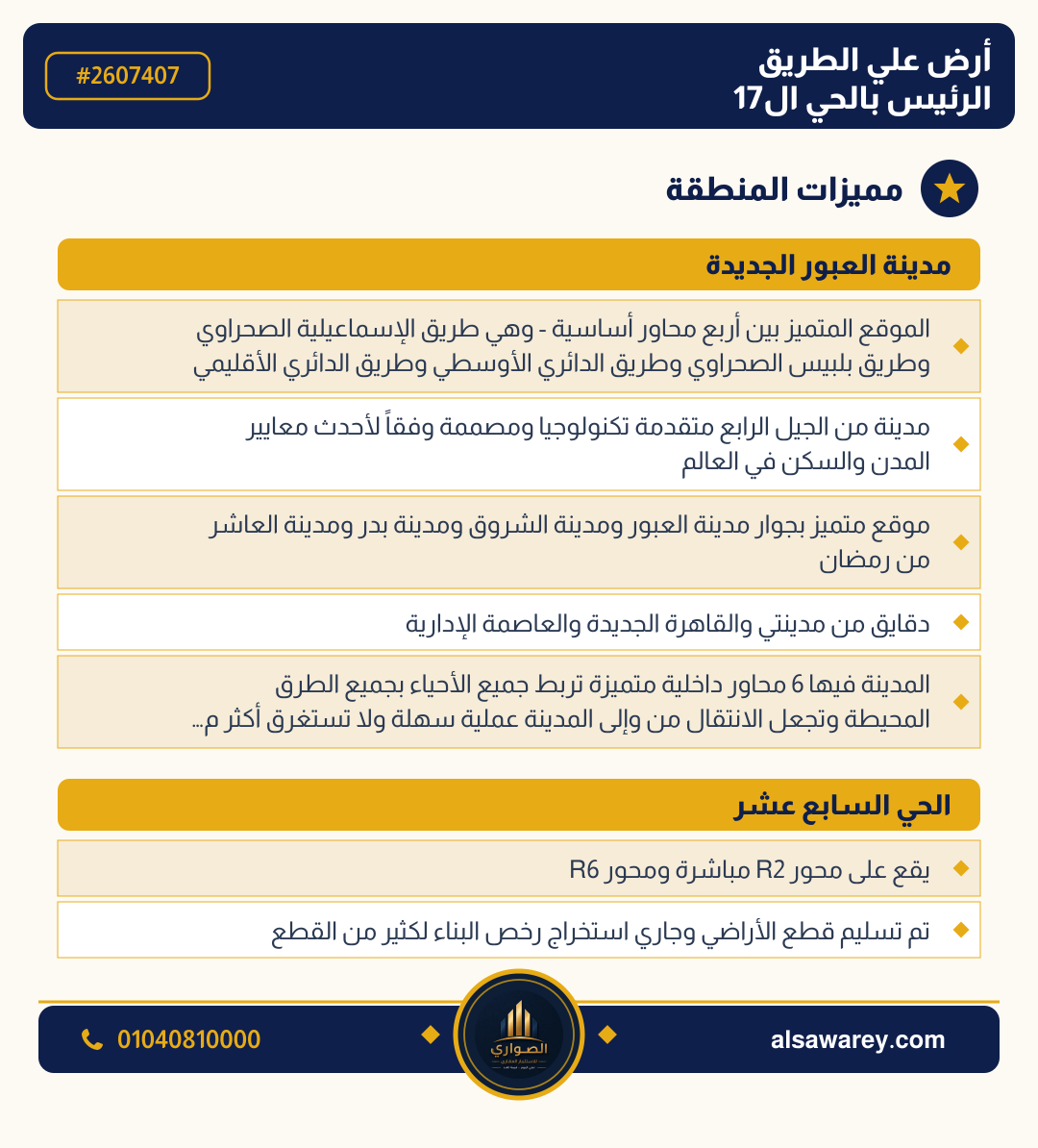 أرض - تم التخصيص — مدينة العبور الجديدة، الحي السابع عشر، مجاورة 10 — صورة العرض — 3