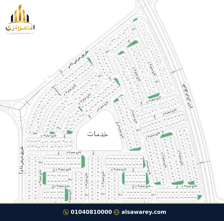 أرض - تم التخصيص — مدينة العبور الجديدة، الحي السابع عشر، مجاورة 7 — من المجاورة — المخطط العام — 6