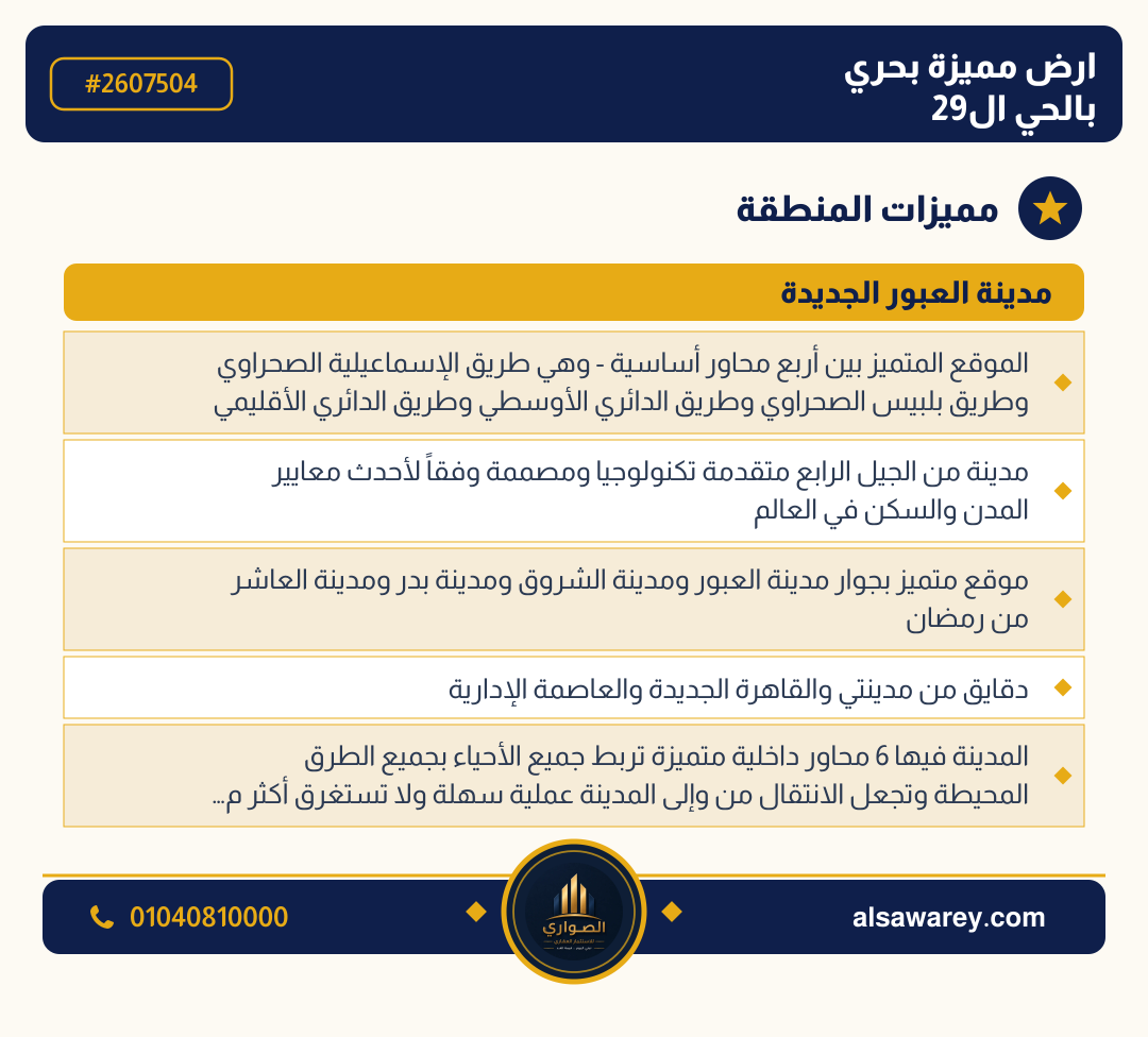 أرض - تم التخصيص — مدينة العبور الجديدة، الحي التاسع والعشرون، مجاورة 4 — صورة العرض — 3