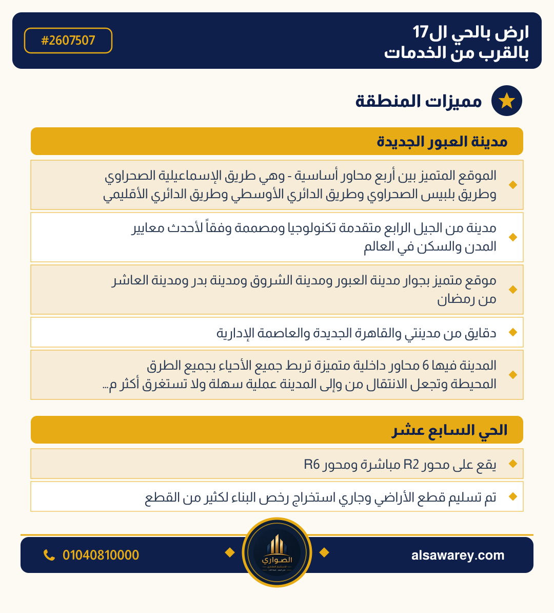 أرض - تم التخصيص — مدينة العبور الجديدة، الحي السابع عشر، مجاورة 10 — صورة العرض — 3