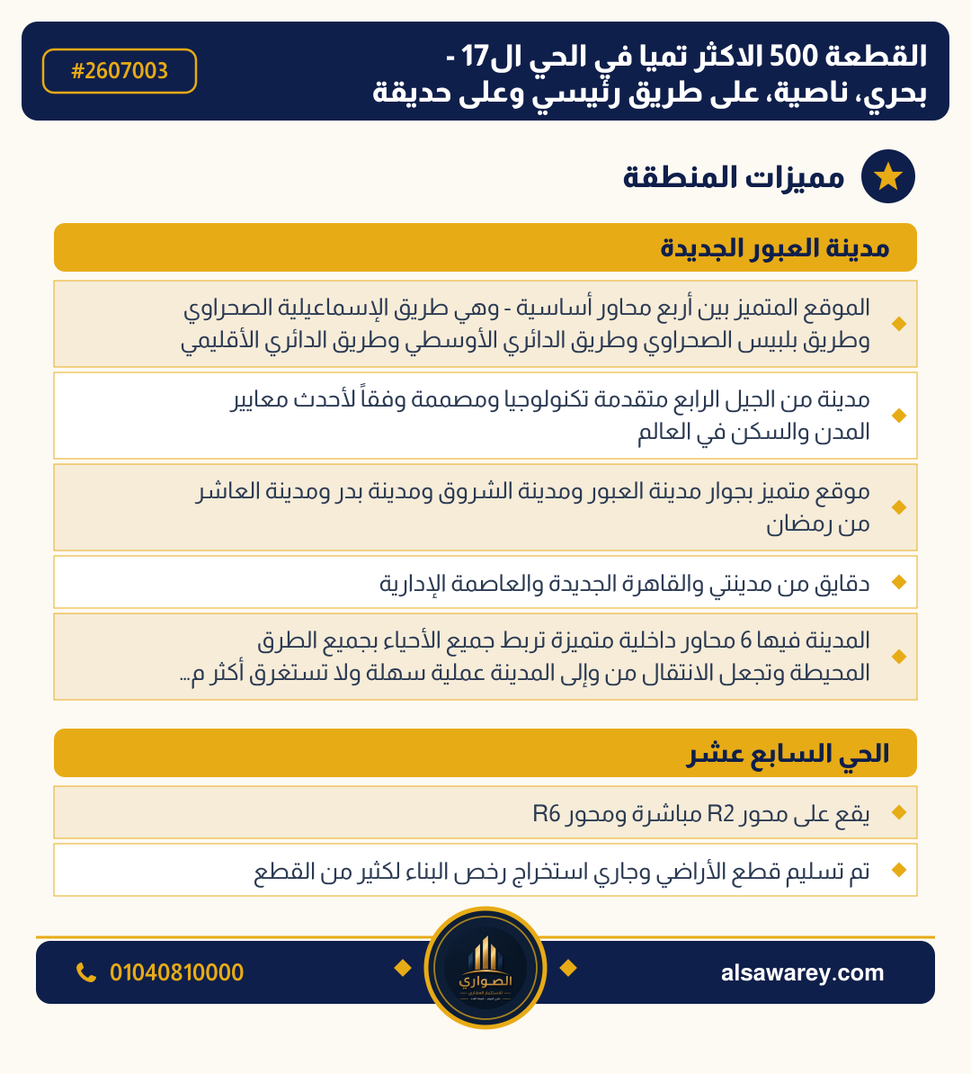 أرض - تم التخصيص — مدينة العبور الجديدة، الحي السابع عشر، مجاورة 3 — صورة العرض — 3