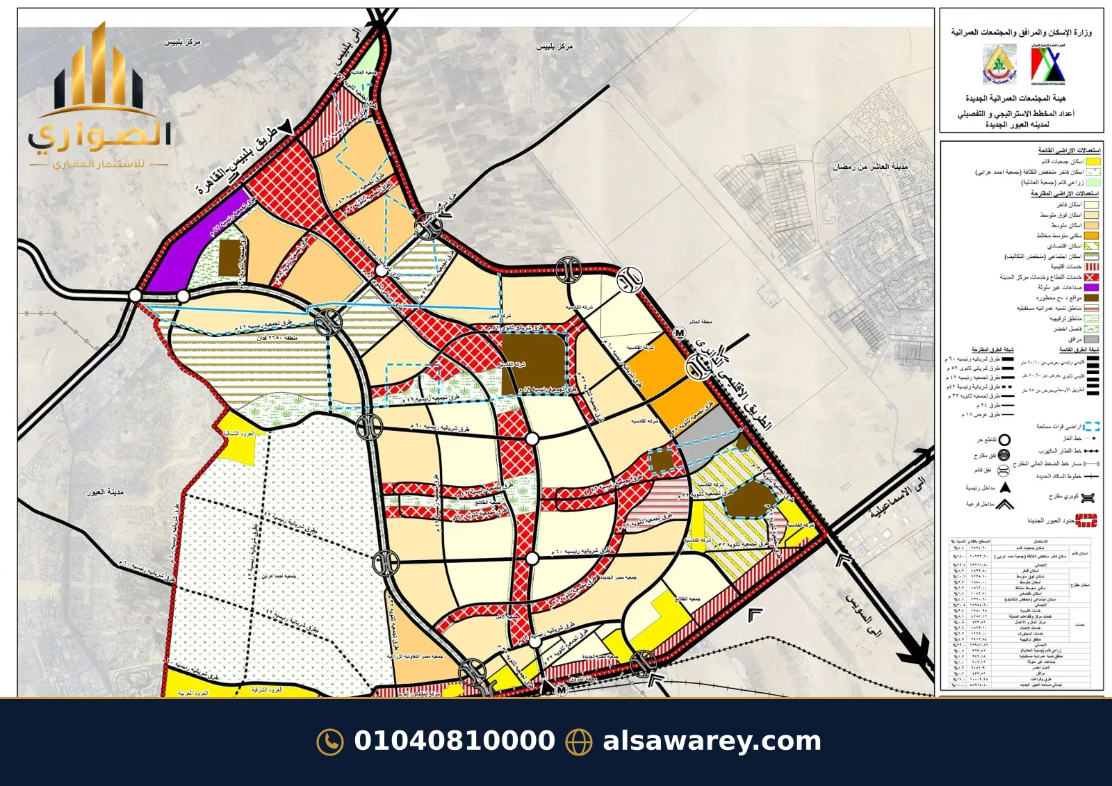 أرض - تم التخصيص — مدينة العبور الجديدة، الحي العاشر، مجاورة 6 — من المدينة — خريطة مناطق الخدمات — 8