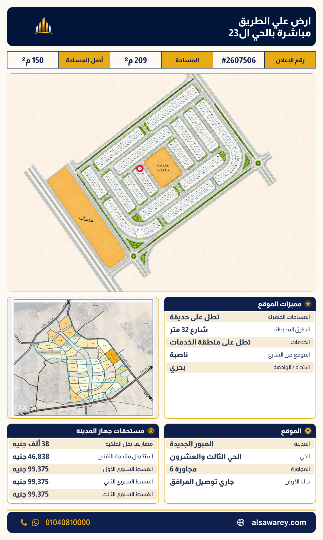 أرض - تم التخصيص — مدينة العبور الجديدة، الحي الثالث والعشرون، مجاورة 6 — صورة العرض — 2
